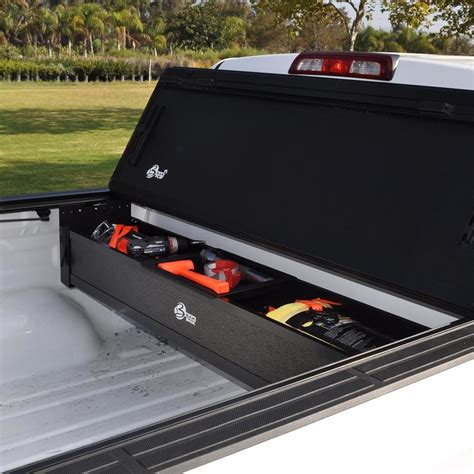 electric tonneau cover with tool box|tonneau cover behind toolbox.